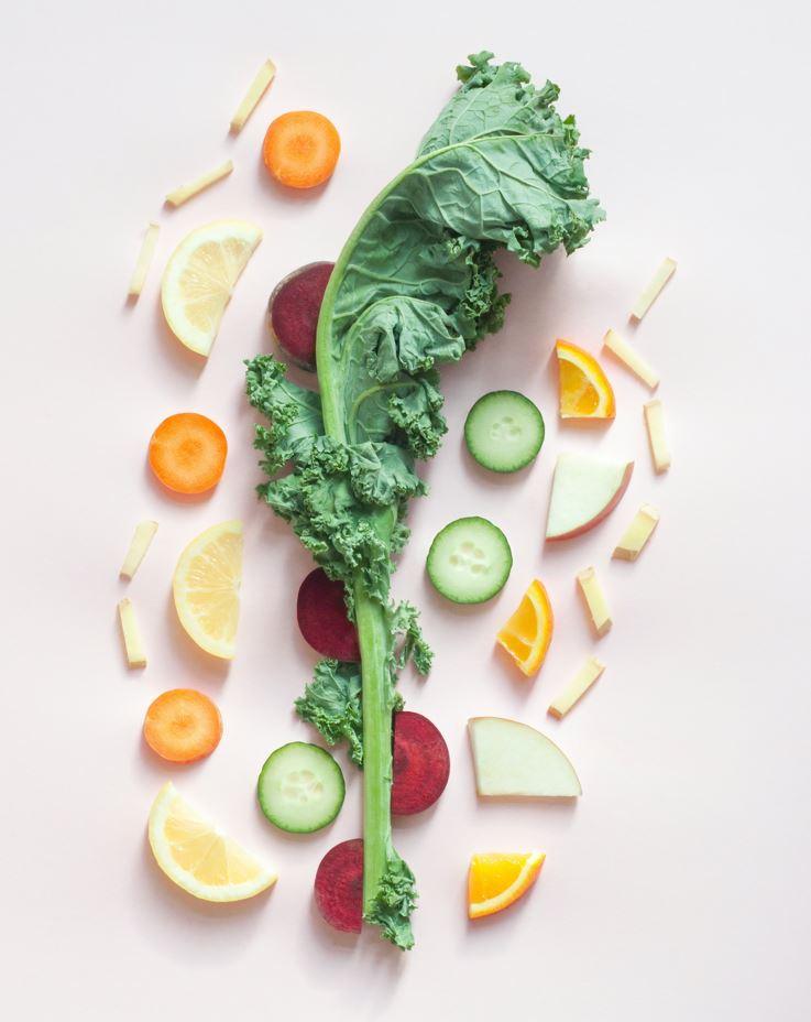 A selection of fruits and vegetables